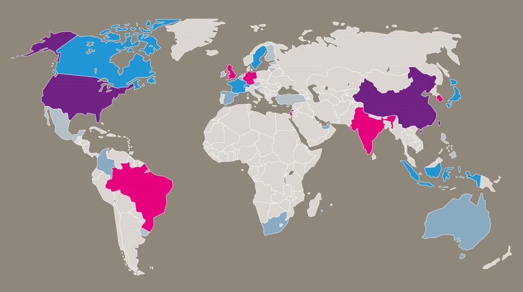 Vækst-giganterne ligger i USA og Kina