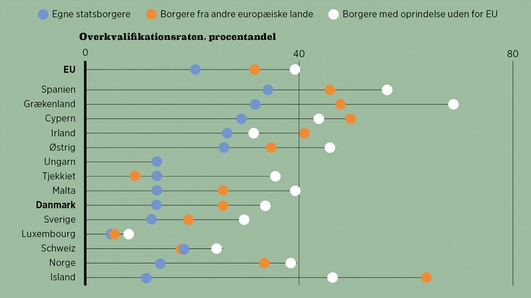 Fakta: Udlændinge er ofte overkvalificerede til deres job